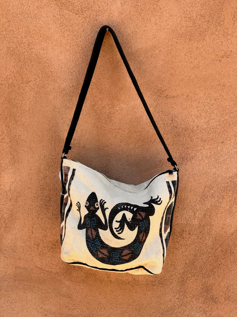 Canvas Southwest Style Lizard Tote Bag