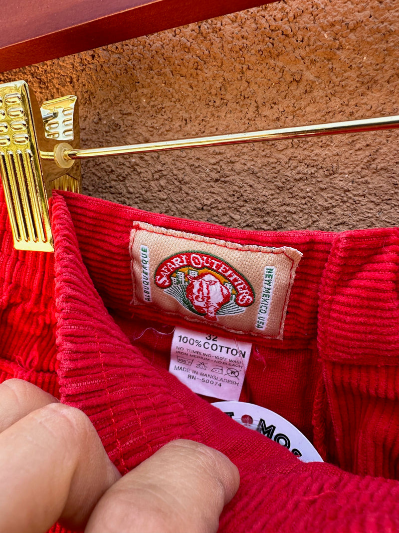 Red Corduroy 80's Shorts by Safari Outfitters, Albuquerque, NM