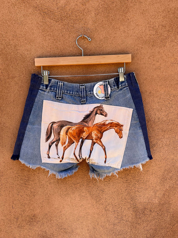 Handmade Cutoff Horse Booty Shorts - Denim