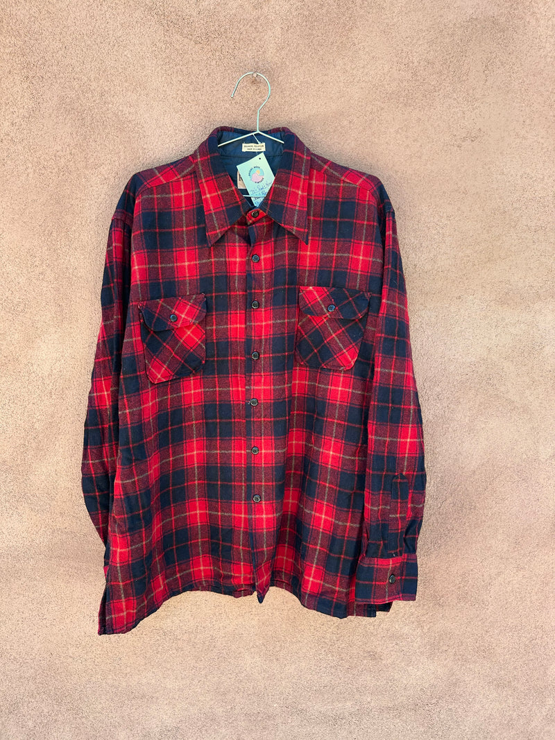 70's Red and Navy Wool Blend Shirt by Recess