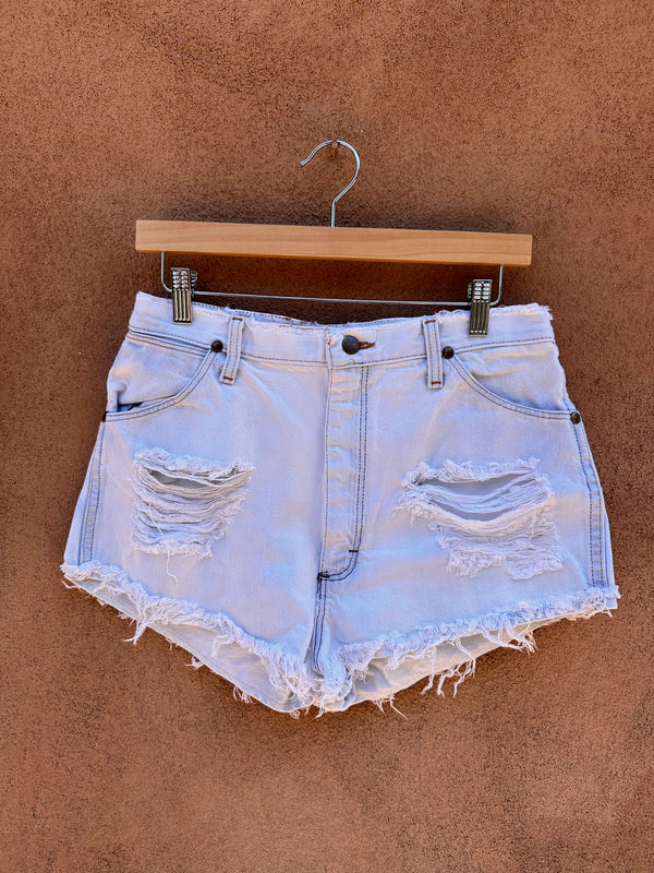 Light Wash Denim Wrangler Shorts - Cutoff