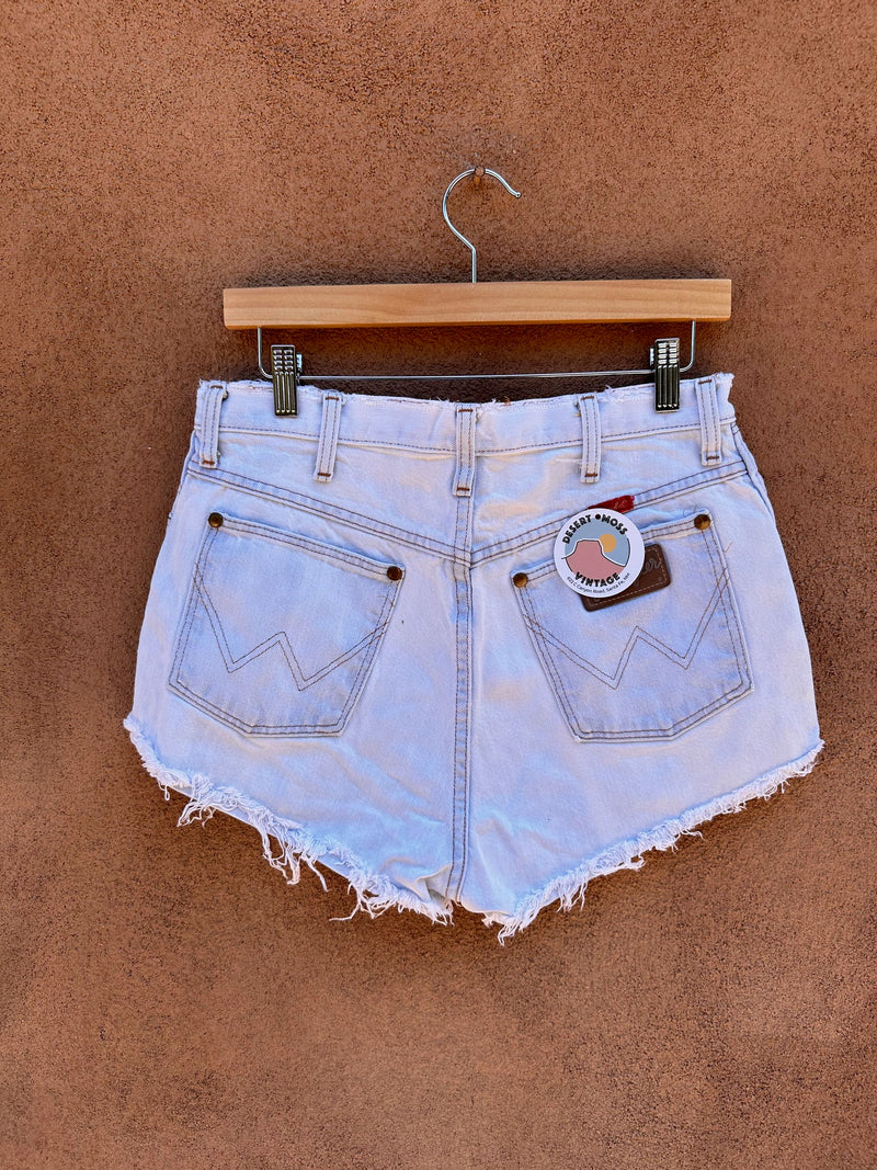 Light Wash Denim Wrangler Shorts - Cutoff