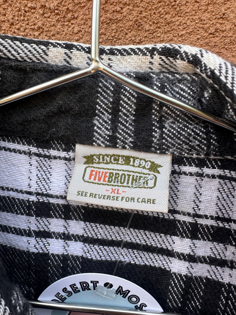 Five Brothers Black & White Plaid Flannel - XL