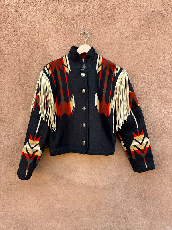 Cropped Native Jackets Pendleton Wool & Fringe Jacket