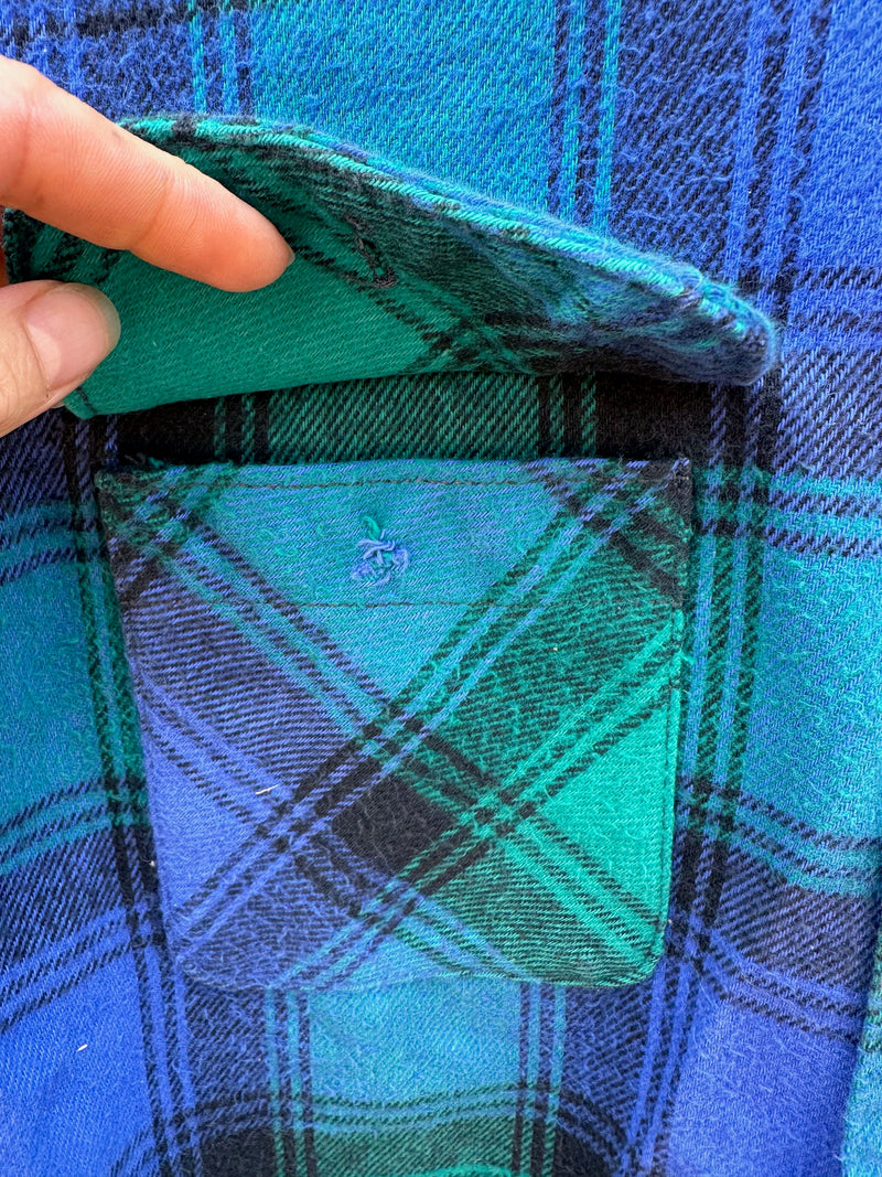 Green & Indigo Five Brothers Flannel - as is