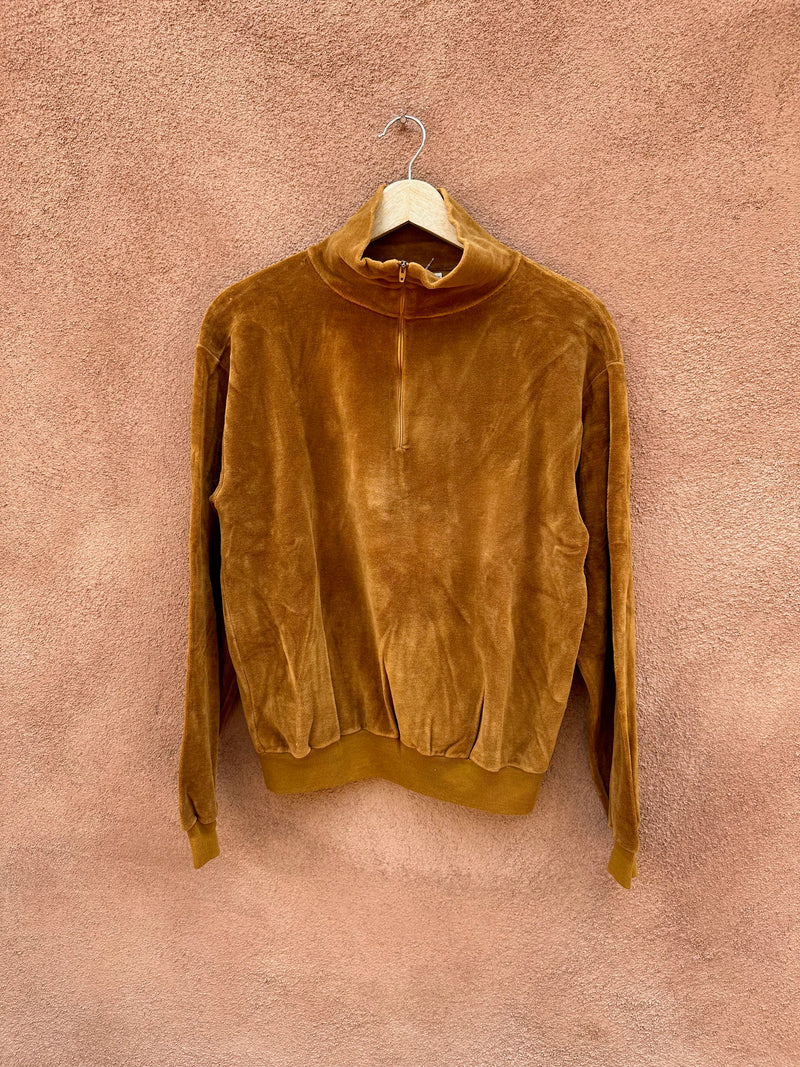 1950's Brown Velour Long Sleeve Top by Kunik Kasuals