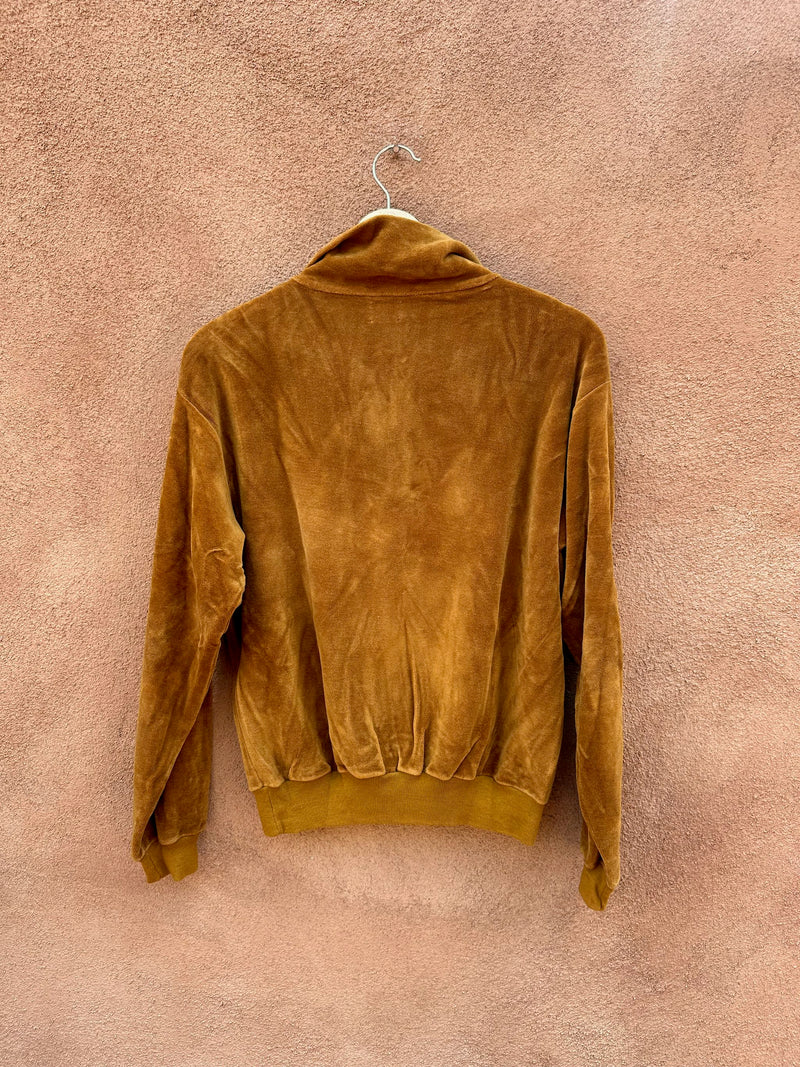 1950's Brown Velour Long Sleeve Top by Kunik Kasuals