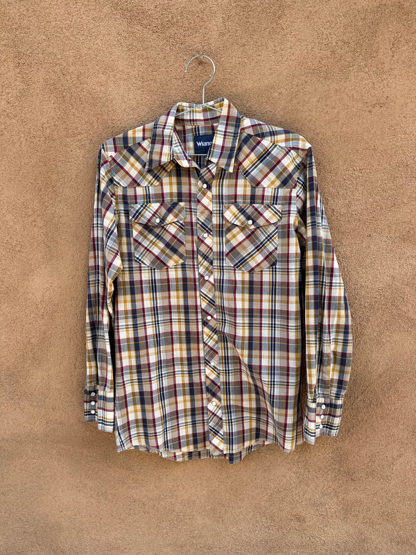 Earthtone and Blue Plaid Wrangler Shirt