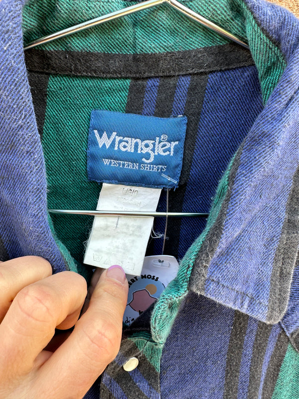 Indigo and Green Wrangler Flannel