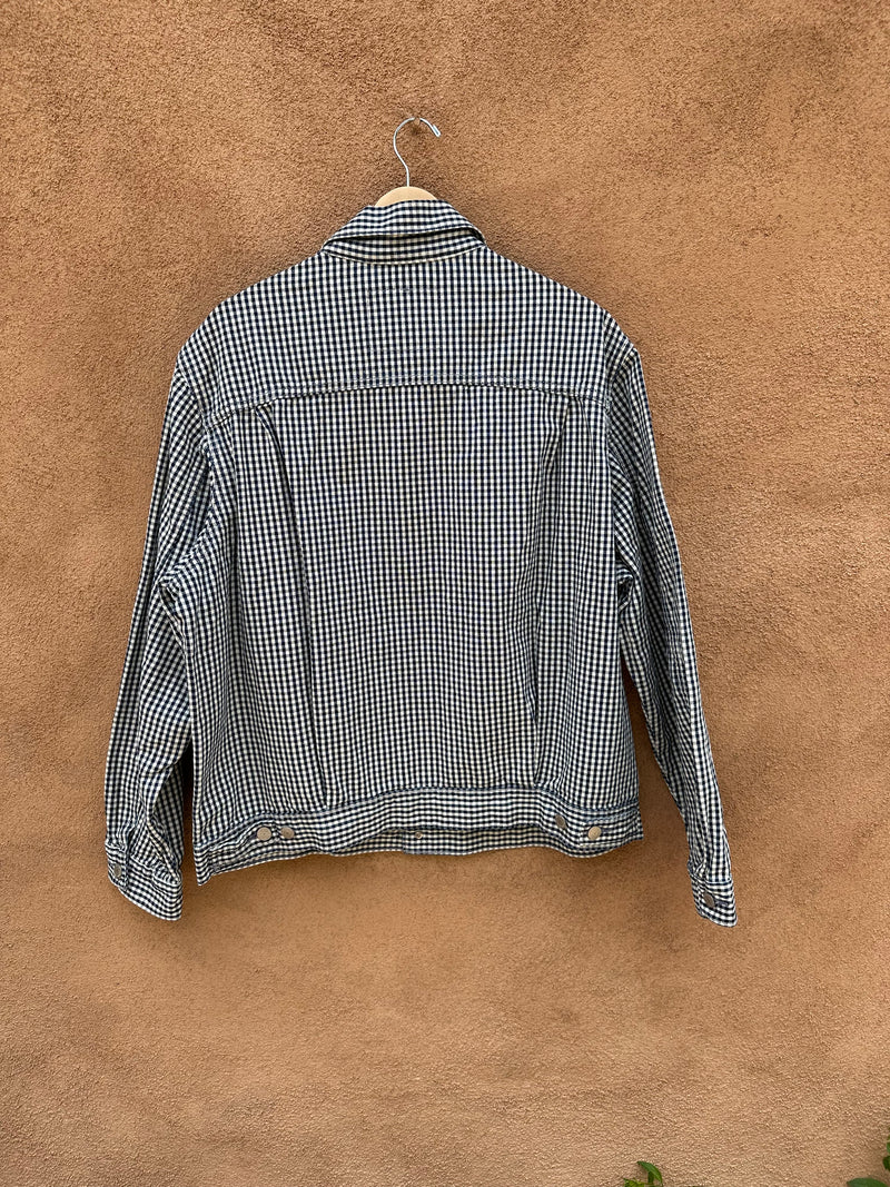 Navy/White Checkered Levi's Big E Premium Trucker Jacket