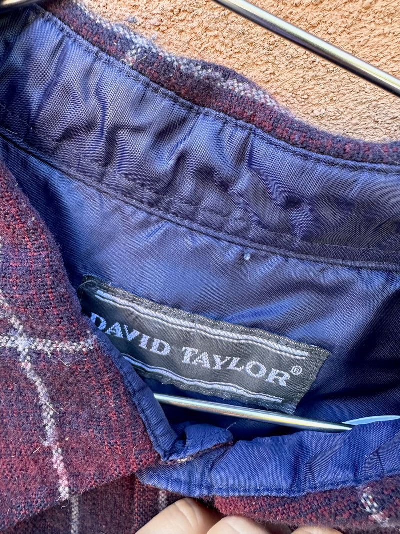 Maroon David Taylor Plaid XL Flannel - as is