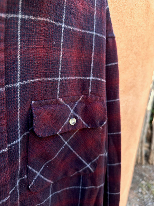 Maroon David Taylor Plaid XL Flannel - as is