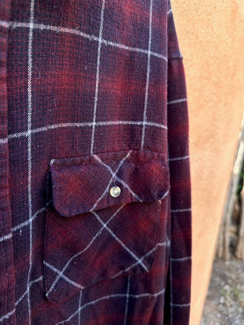 Maroon David Taylor Plaid XL Flannel - as is