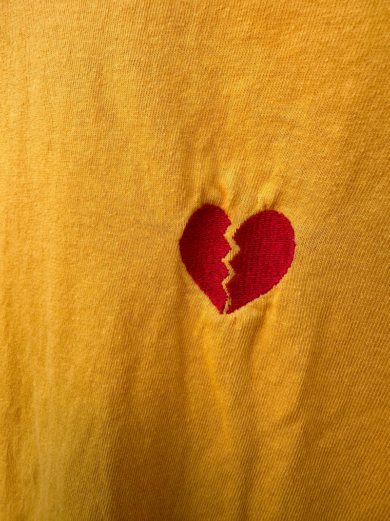 Yellow Heartbreak Embroidered T-shirt