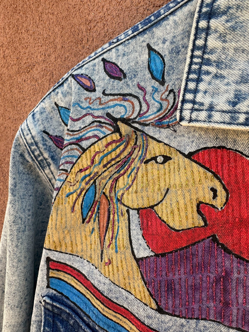 Sundance Hand-Painted Horse Denim Jacket