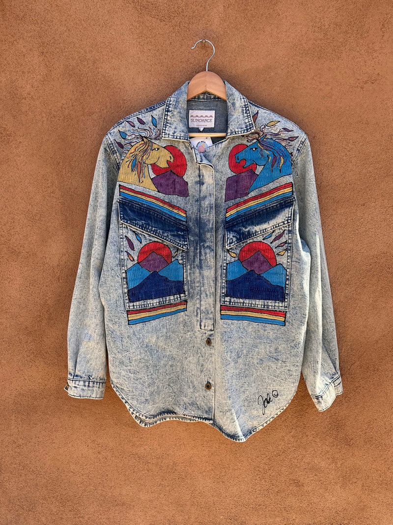 Sundance Hand-Painted Horse Denim Jacket