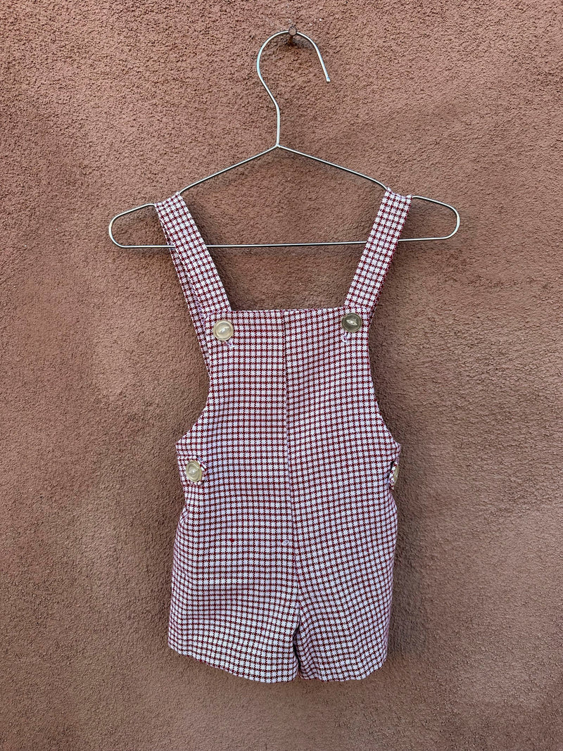 Red & White Houndstooth Kid's Overall Onesie