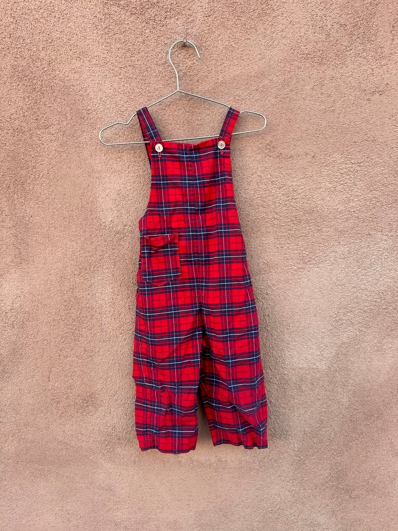 Plaid Toddler Overalls with Pocket