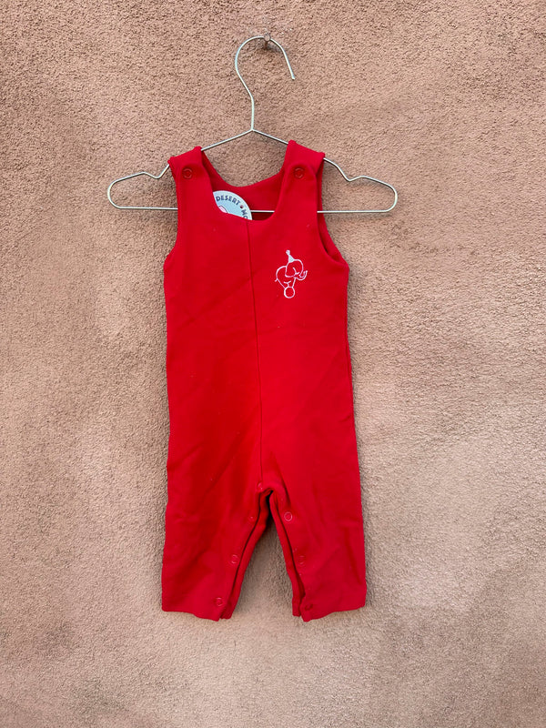 Red Toddler Elephant Overalls