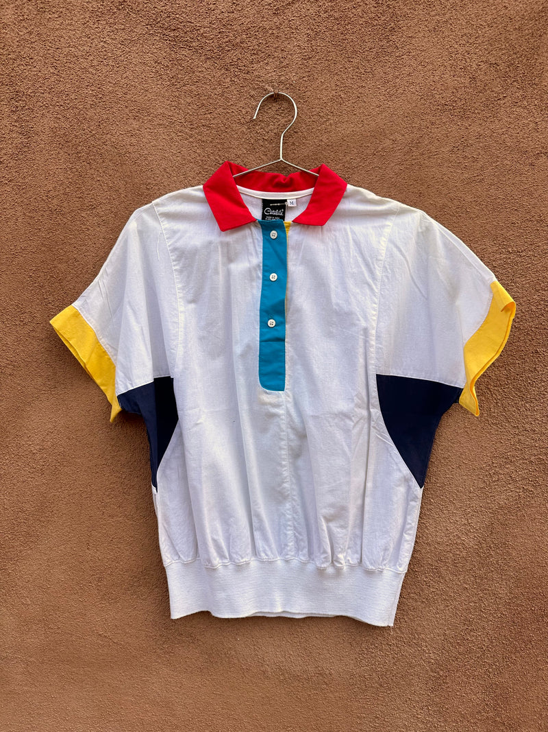 80's Colorblock Catalina Short Sleeve Blouse