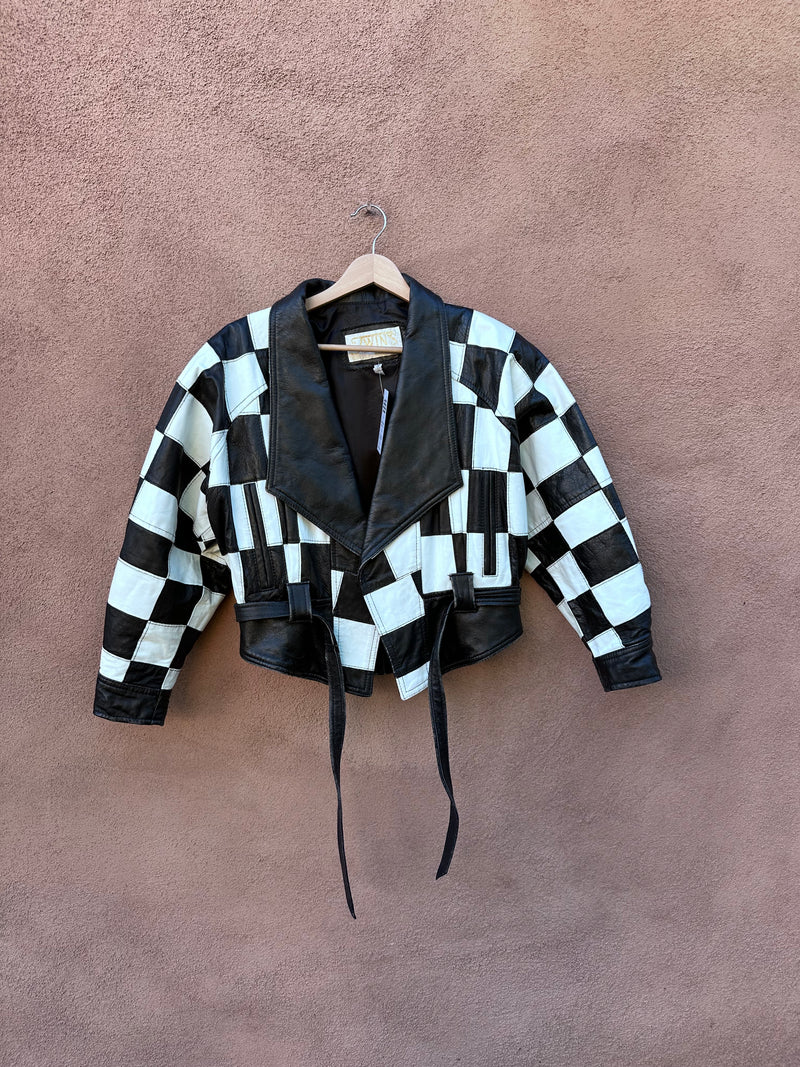 Checkered biker outlet jacket