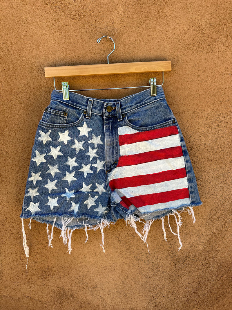 Hand Painted L.L.Bean Cut Off Shorts - American Flag