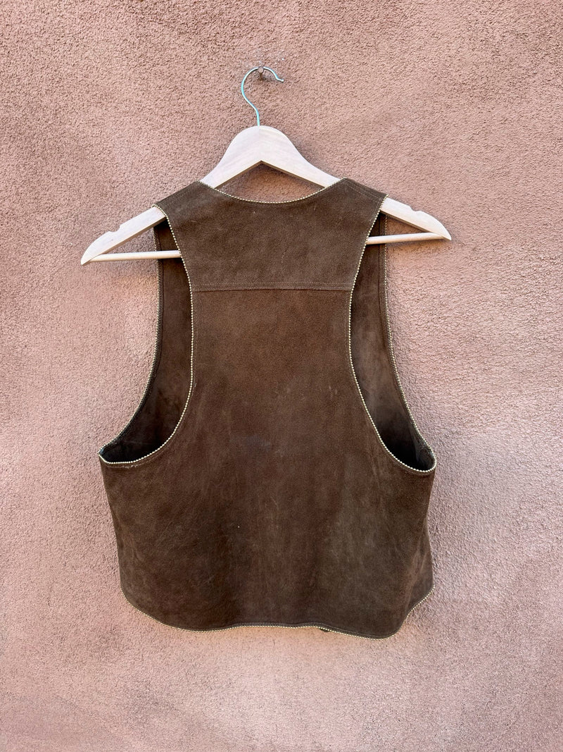 Himalaya Leather Brown Leather Lace Vest