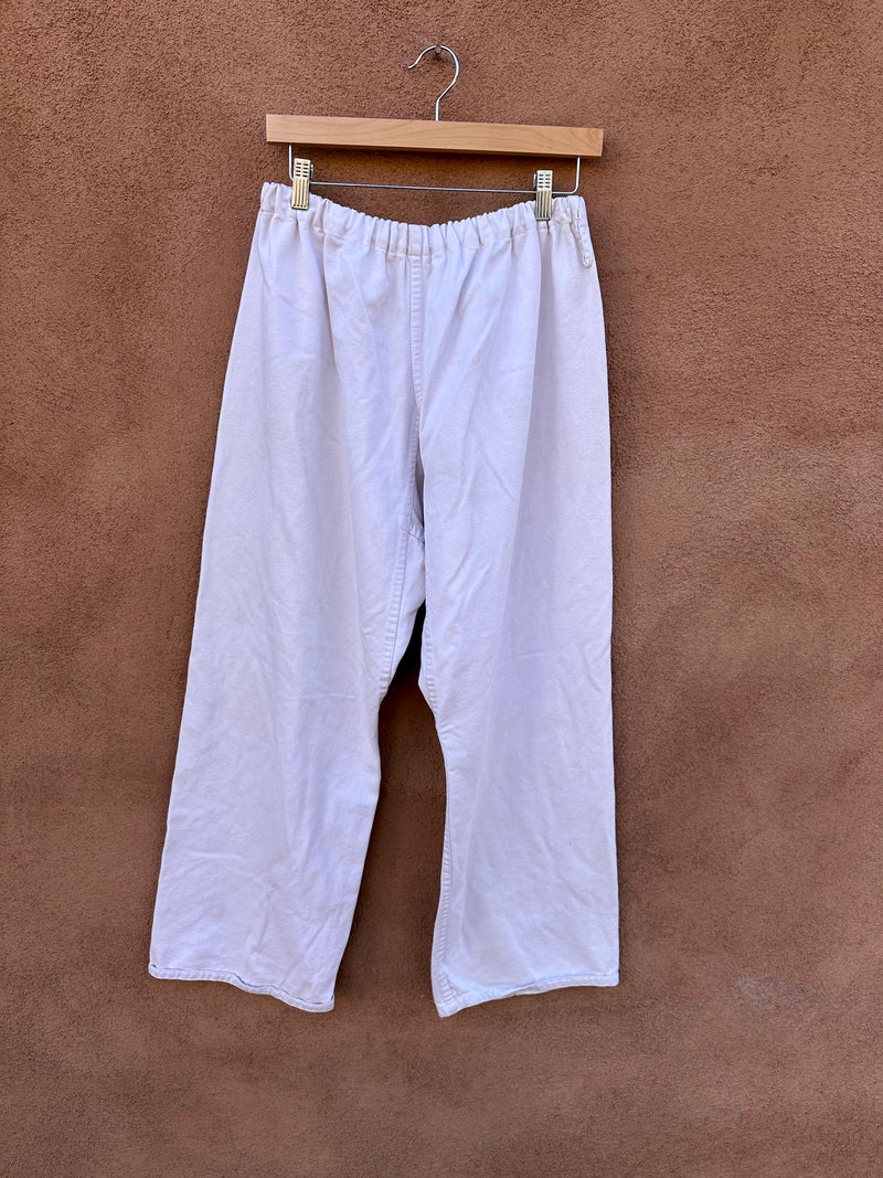 Off White Cotton Pants with Gusset