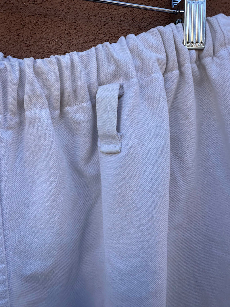 Off White Cotton Pants with Gusset