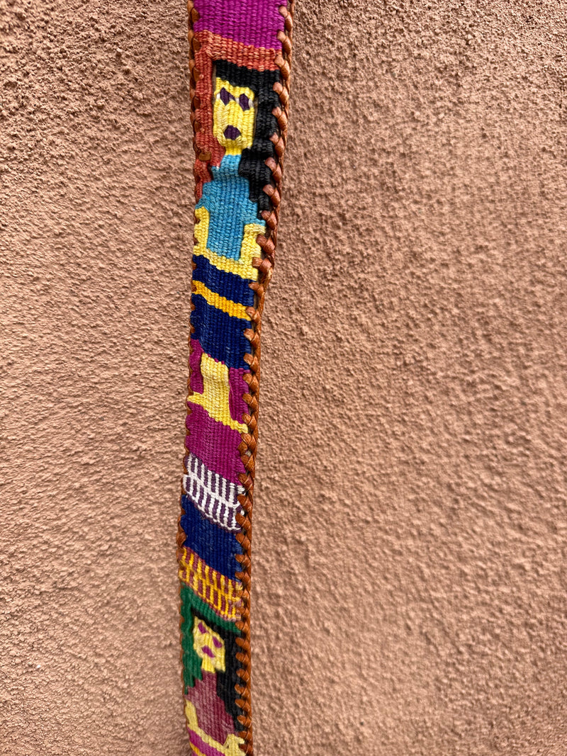 Woven Cotton & Leather Guatemala Boho Belt - Figures