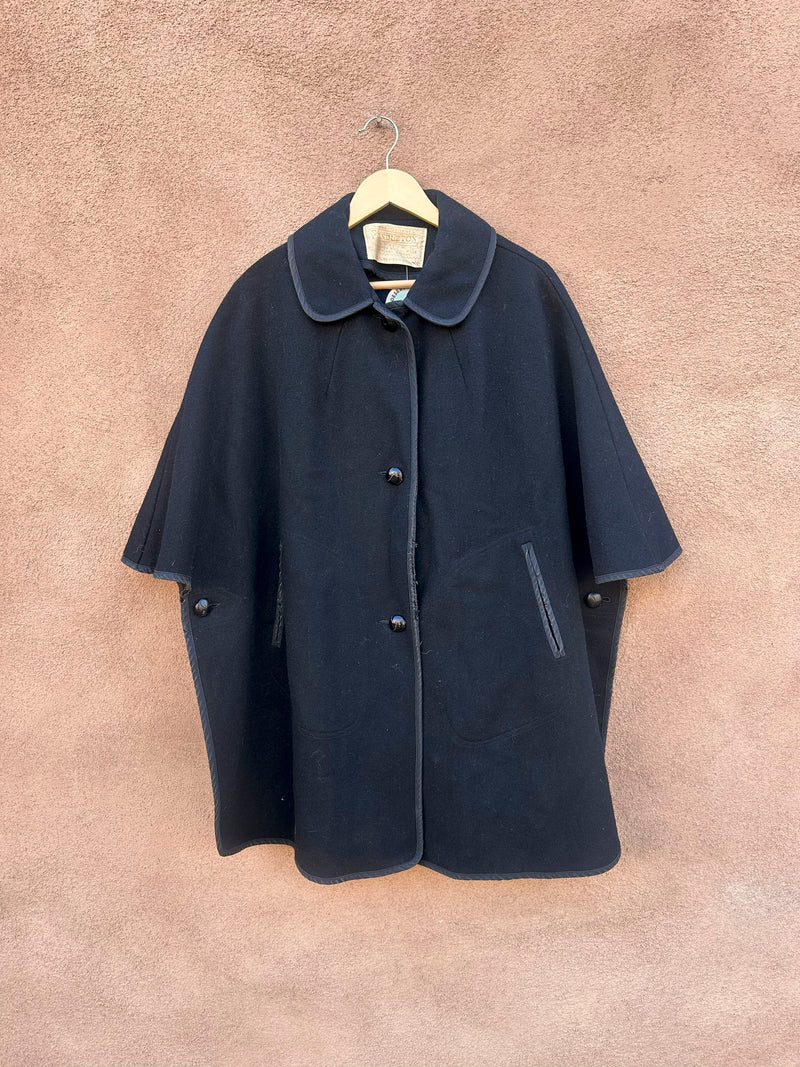 Black 1950's Pendleton Cape with Pockets - as is