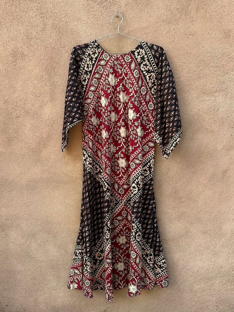 1970's Indian Cotton Caftan "Hippie" Style