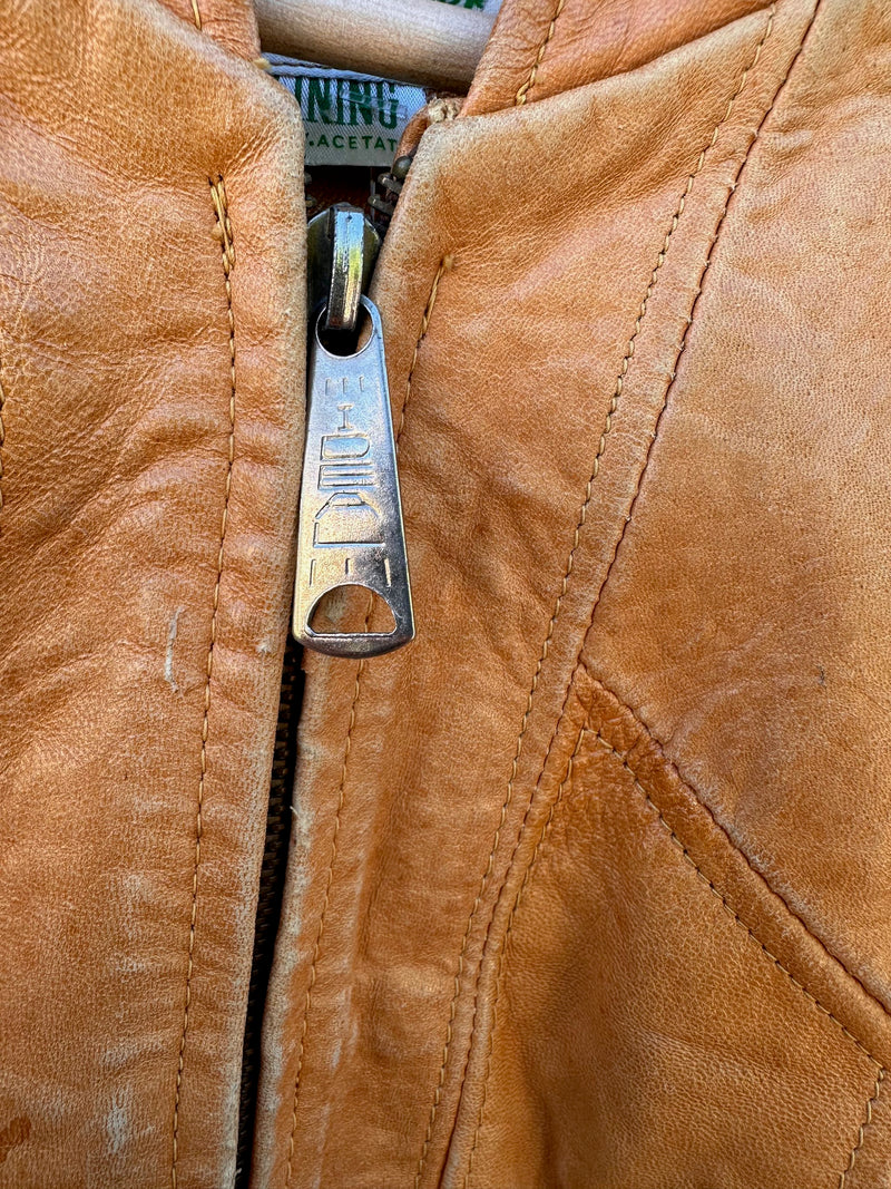 1970's Genuine Leather Cropped Jacket