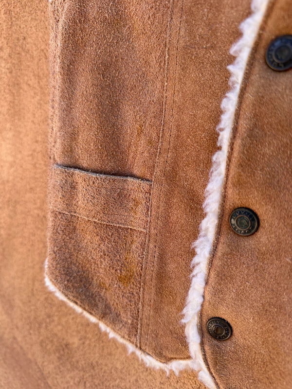 Kid's Suede Vest with Faux Shearling - El Venado