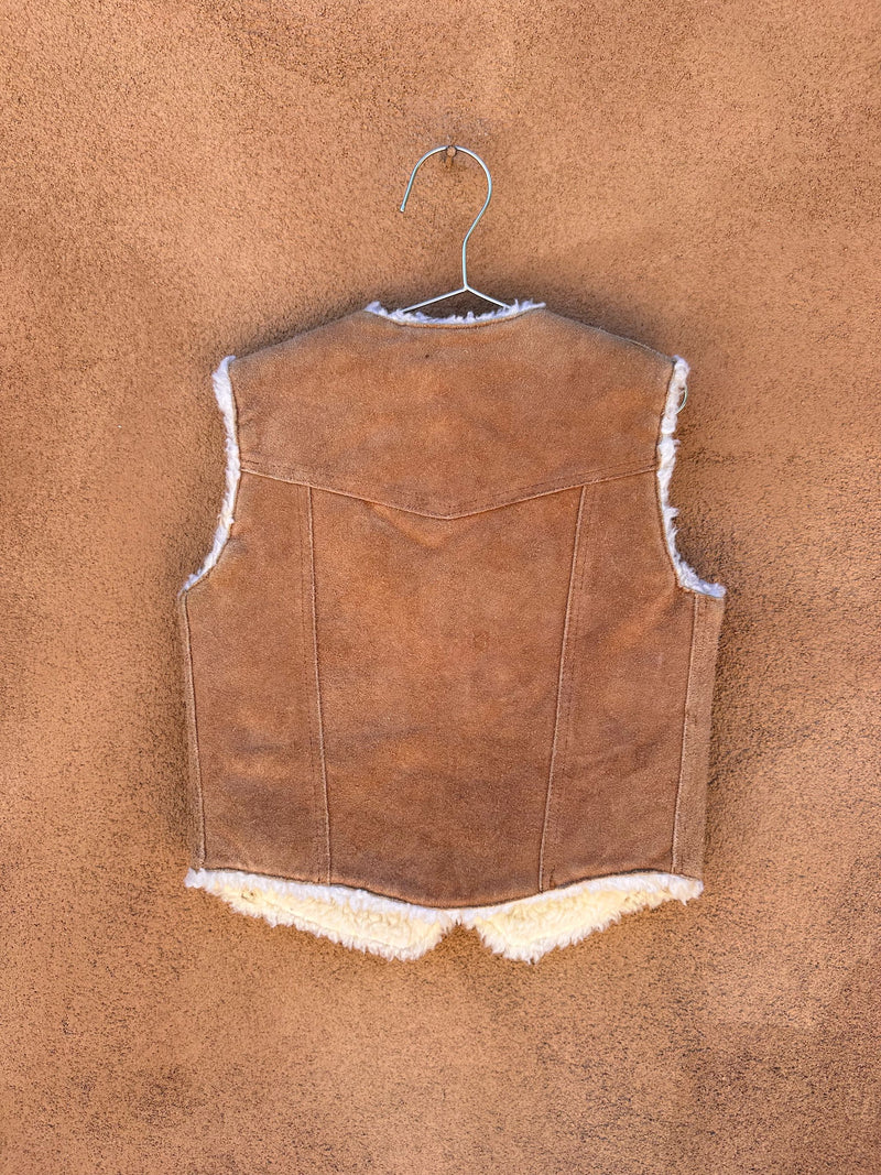 Kid's Suede Vest with Faux Shearling - El Venado