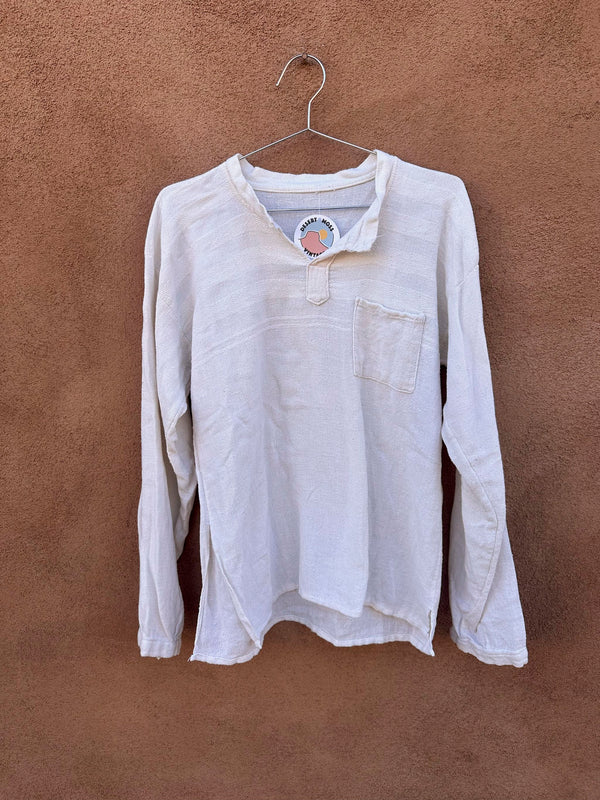 Cream Cotton Long Sleeve Boho Cotton Shirt