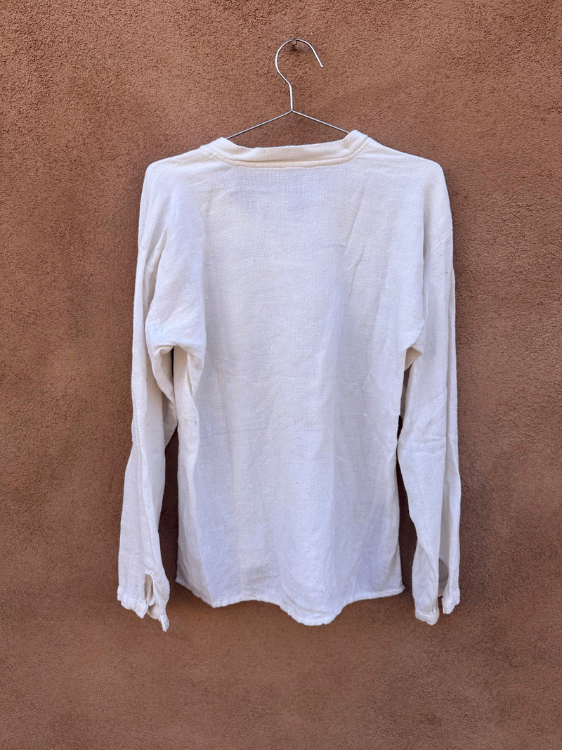 Cream Cotton Long Sleeve Boho Cotton Shirt