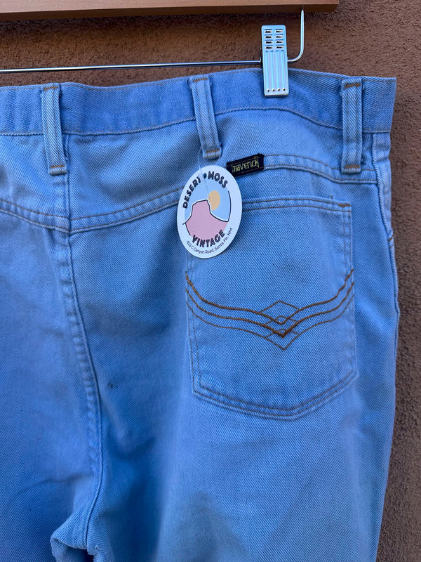 1970's Light Wash Maverick Jeans 37x26