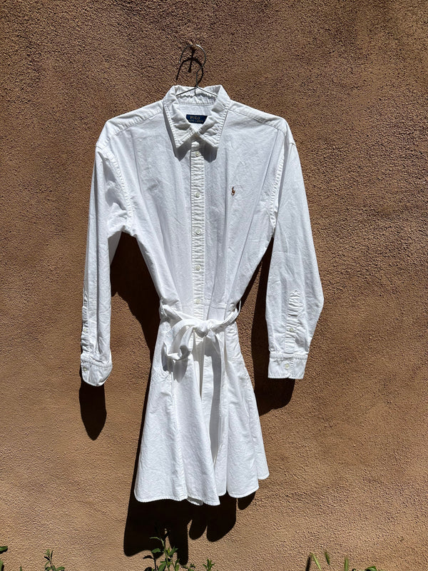 Polo by Ralph Lauren White Belted Shirt Dress