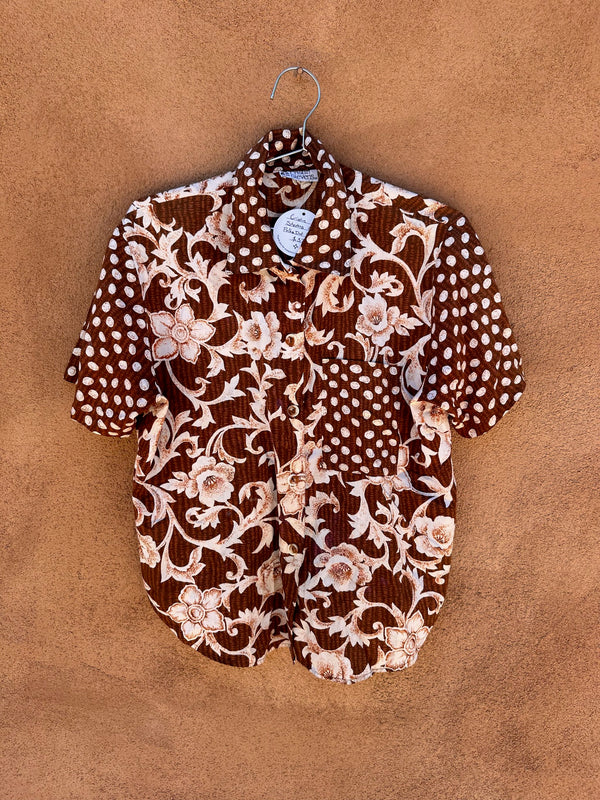 Cristin Stevens Floral Polka Dot Blouse