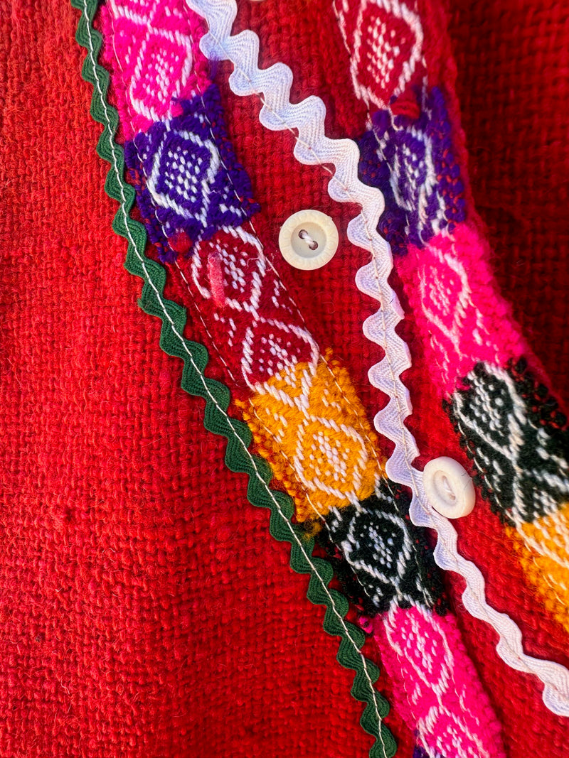 Indigenous 80's Southern Mexican Red Vest