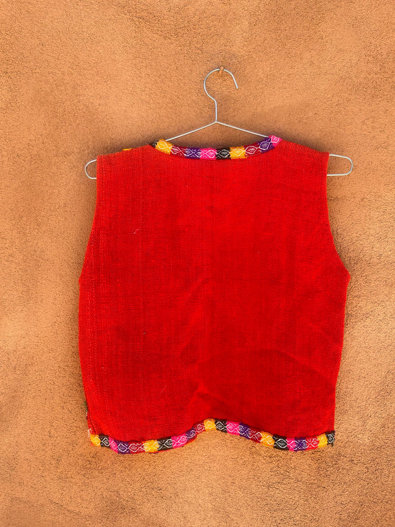 Indigenous 80's Southern Mexican Red Vest