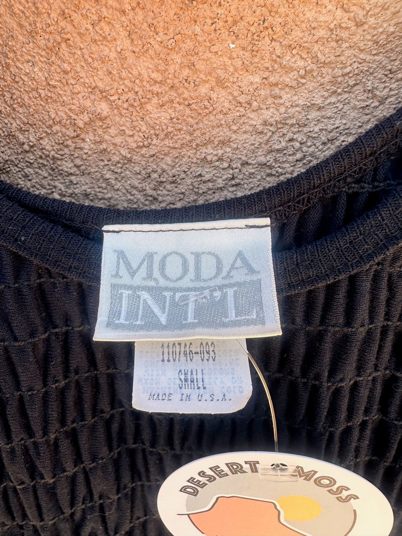 Moda Int'l Pleated Black Dress