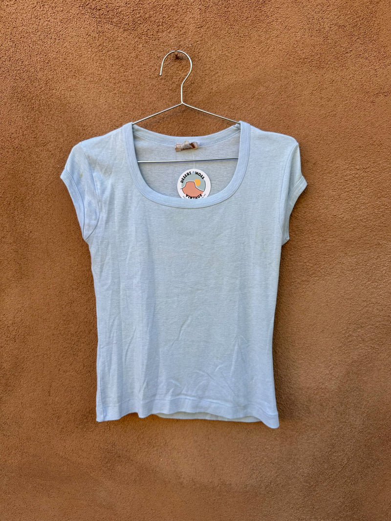 Baby Blue Ricki Ringer T-shirt