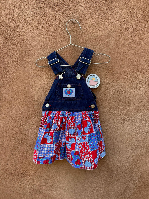 Cute 1980's Little Girl Liberty Overall Dress