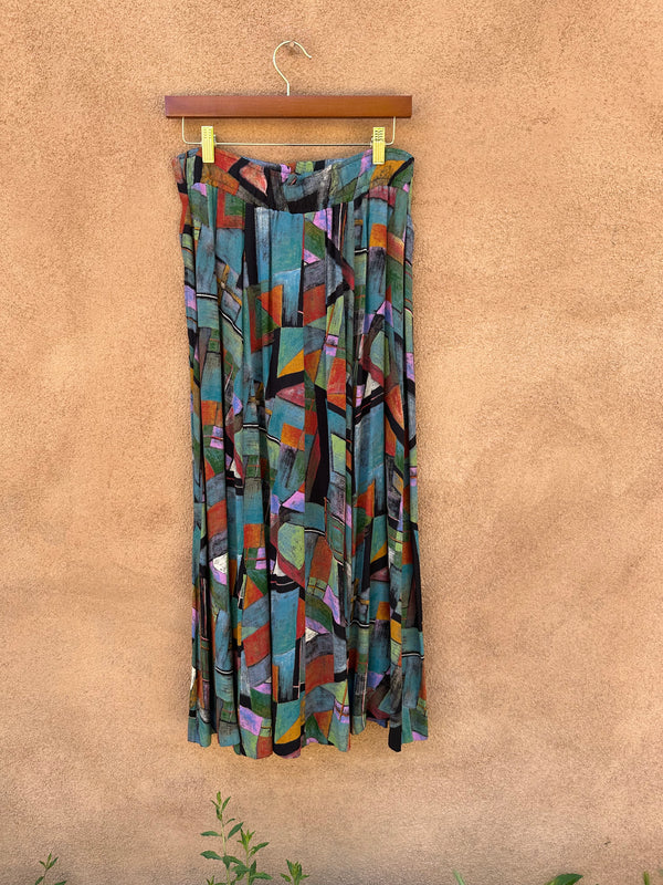 Karen Kane Abstract Print Rayon Skirt - 8