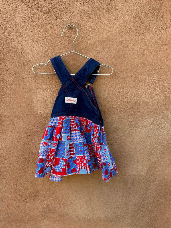 Cute 1980's Little Girl Liberty Overall Dress