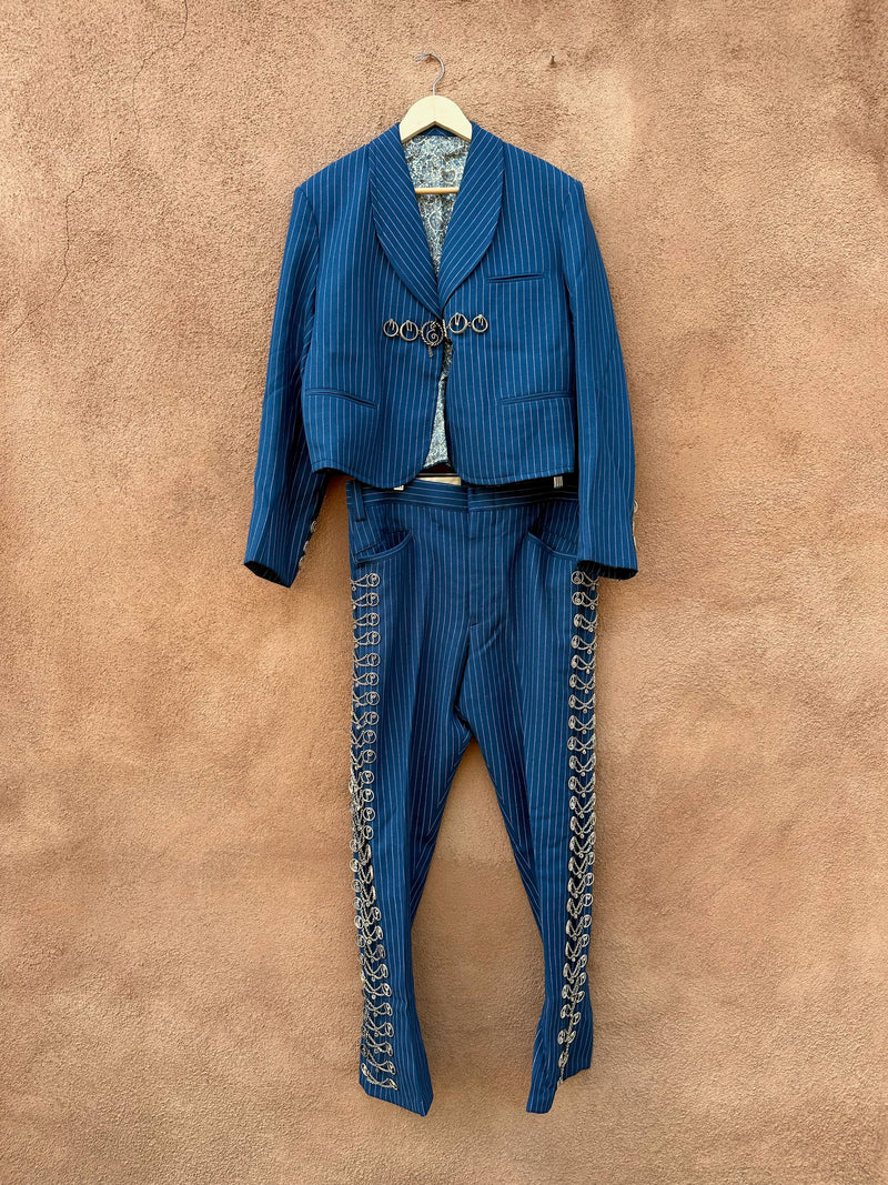 1960's Blue Pinstripe Mariachi Suit