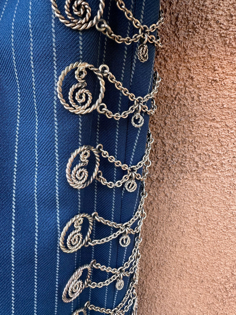 1960's Blue Pinstripe Mariachi Suit