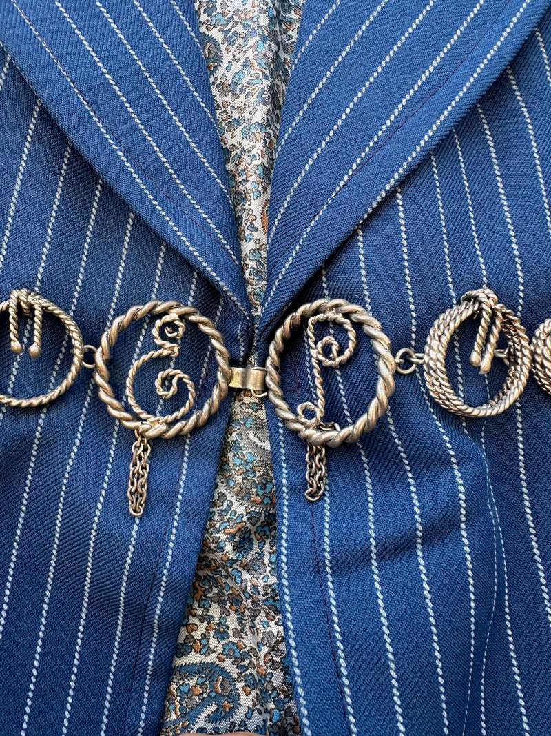 1960's Blue Pinstripe Mariachi Suit